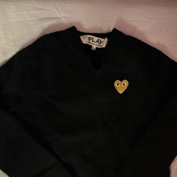 Large Wool V neck COMME DES GARÇONS PLAY Sweater - Picture 2 of 7